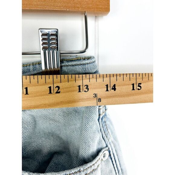 Free People X We the Free Montauk Button Fly Mini Distressed Denim Skirt 26 - Picture 7 of 12